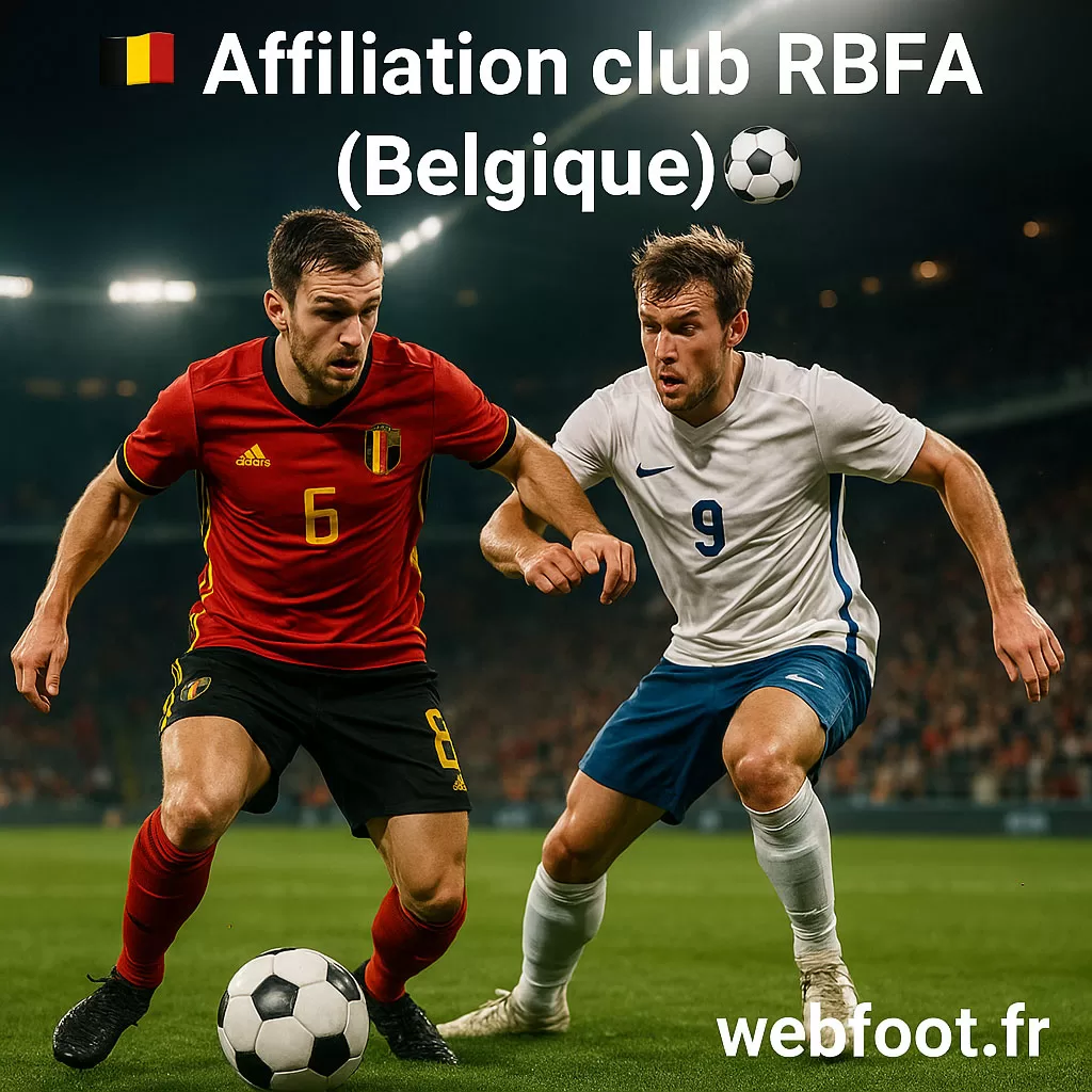 🇧🇪 RBFA Affiliation d’un club Guide 2025 webfoot