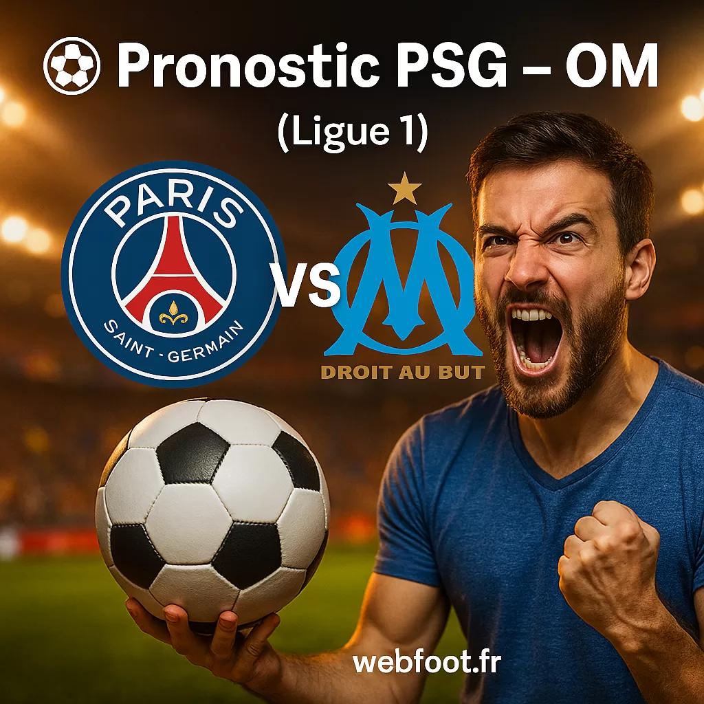 Pronostic PSG – OM Ligue 1 2025 2026 analyse cotes & conseils de paris