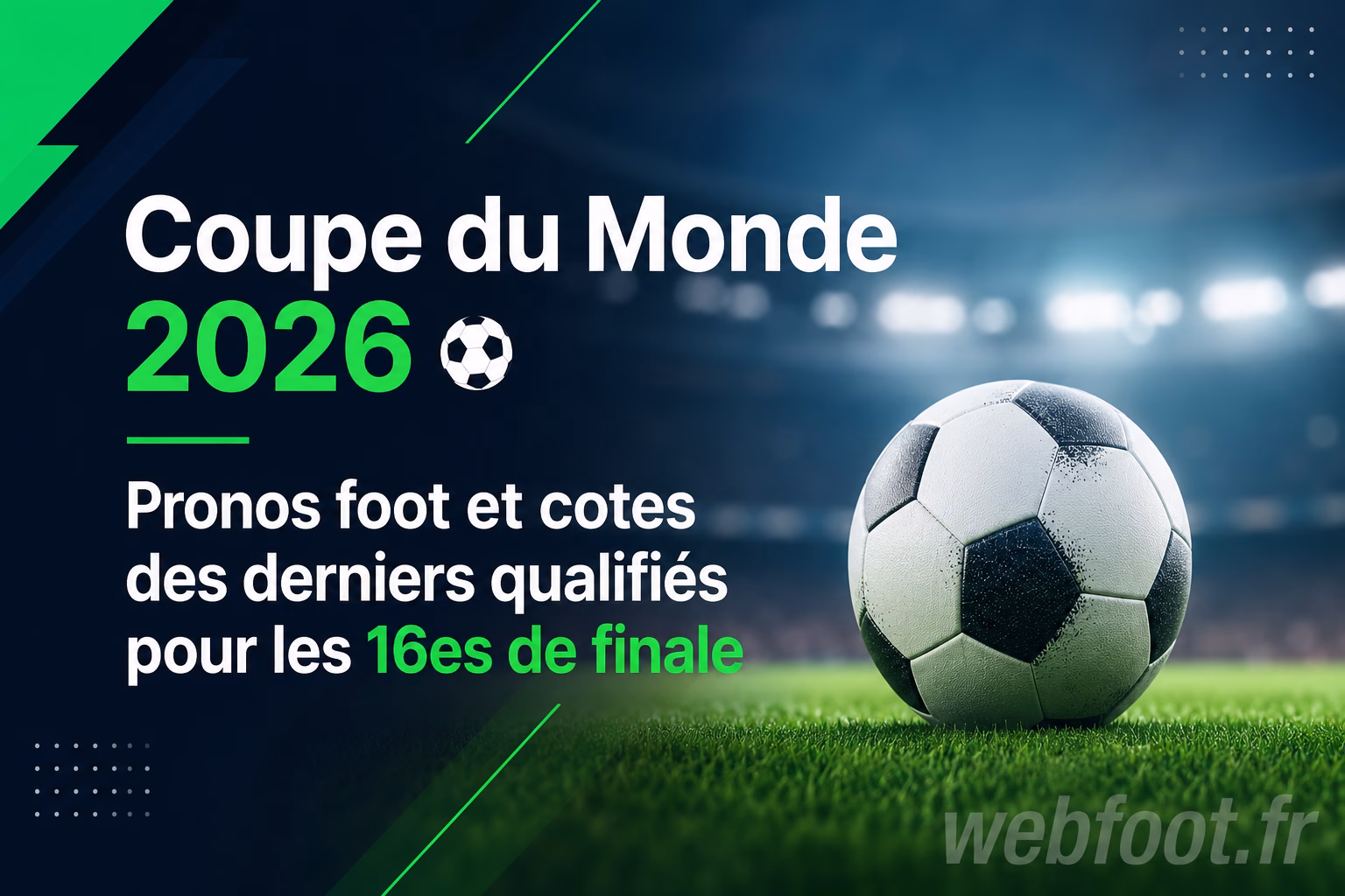 Coupe du Monde 2026 ⚽ Pronos foot et cotes des derniers qualifiés pour les 16es de finale