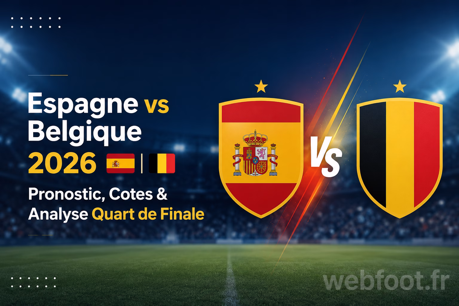 Espagne vs Belgique 2026 🇪🇸🇧🇪 | Pronostic, Cotes & Analyse Quart de Finale