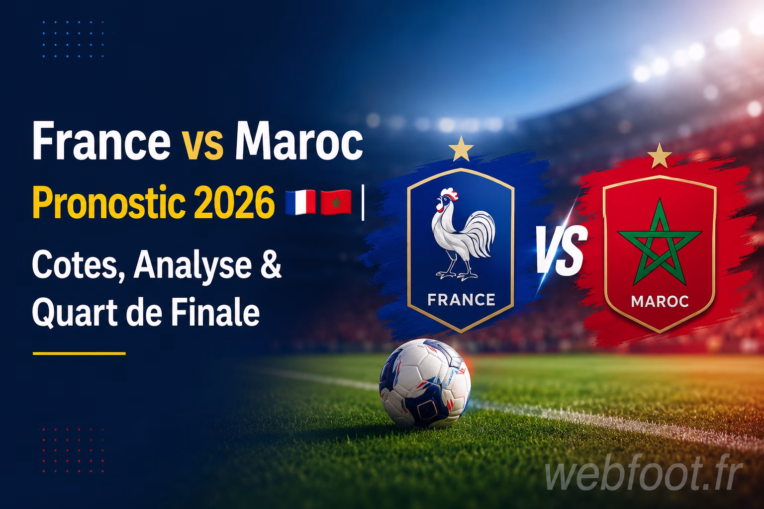 France vs Maroc Pronostic 2026 🇫🇷🇲🇦 | Cotes, Analyse & Quart de Finale